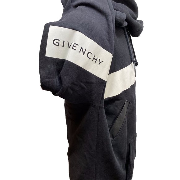 100% Authentic Givenchy Men's Black/White Zip Up Hoodie XLarge - Picture 5 of 13